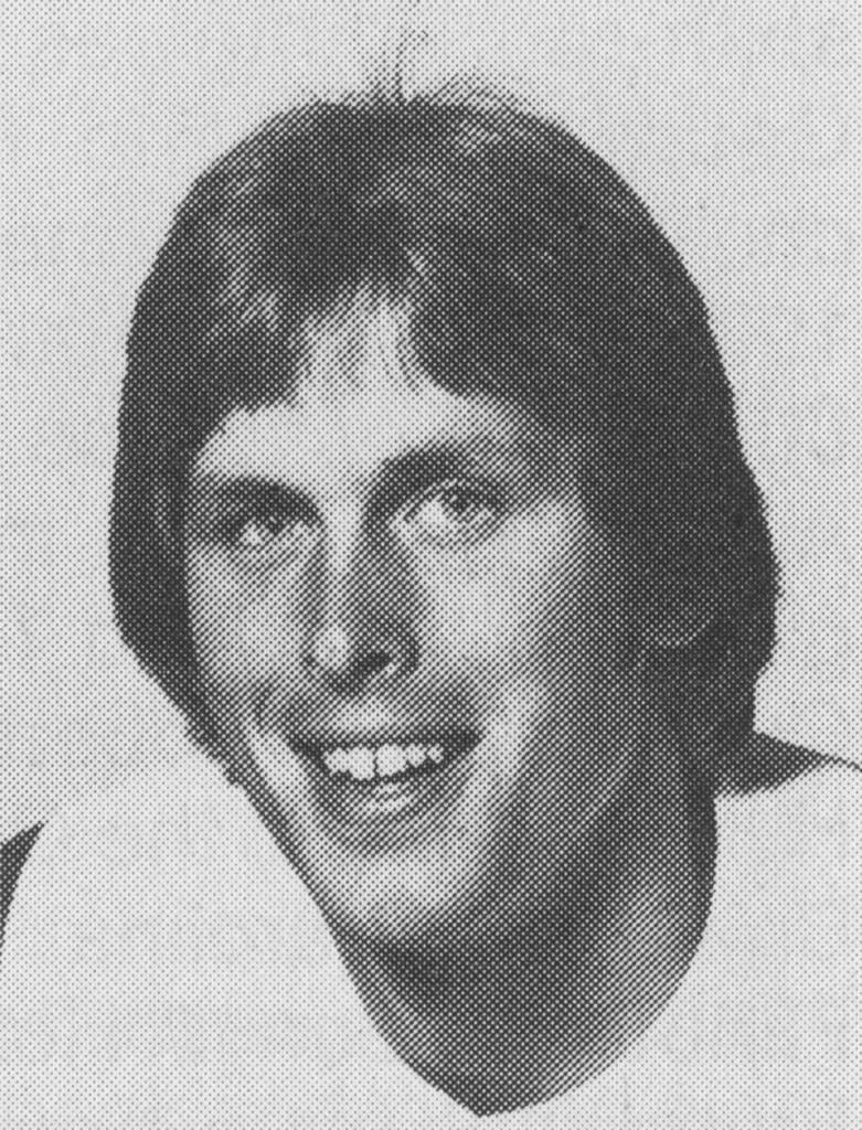 Vintage b/w game program publicity head shot of Jones in 1977.