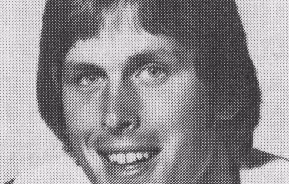 Vintage b/w game program publicity head shot of Jones in 1977.