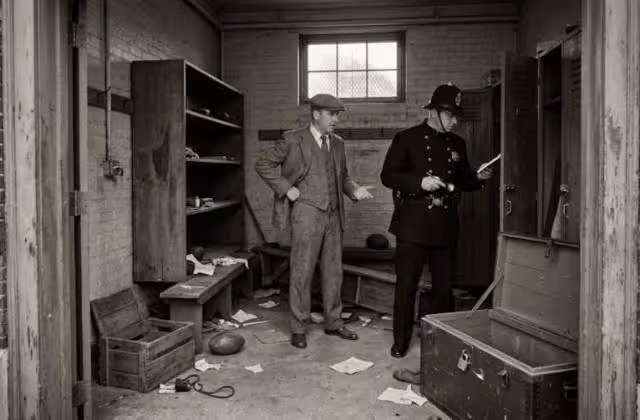Gemini AI created scene from 1926 where a high school was robbed of its football equipment.