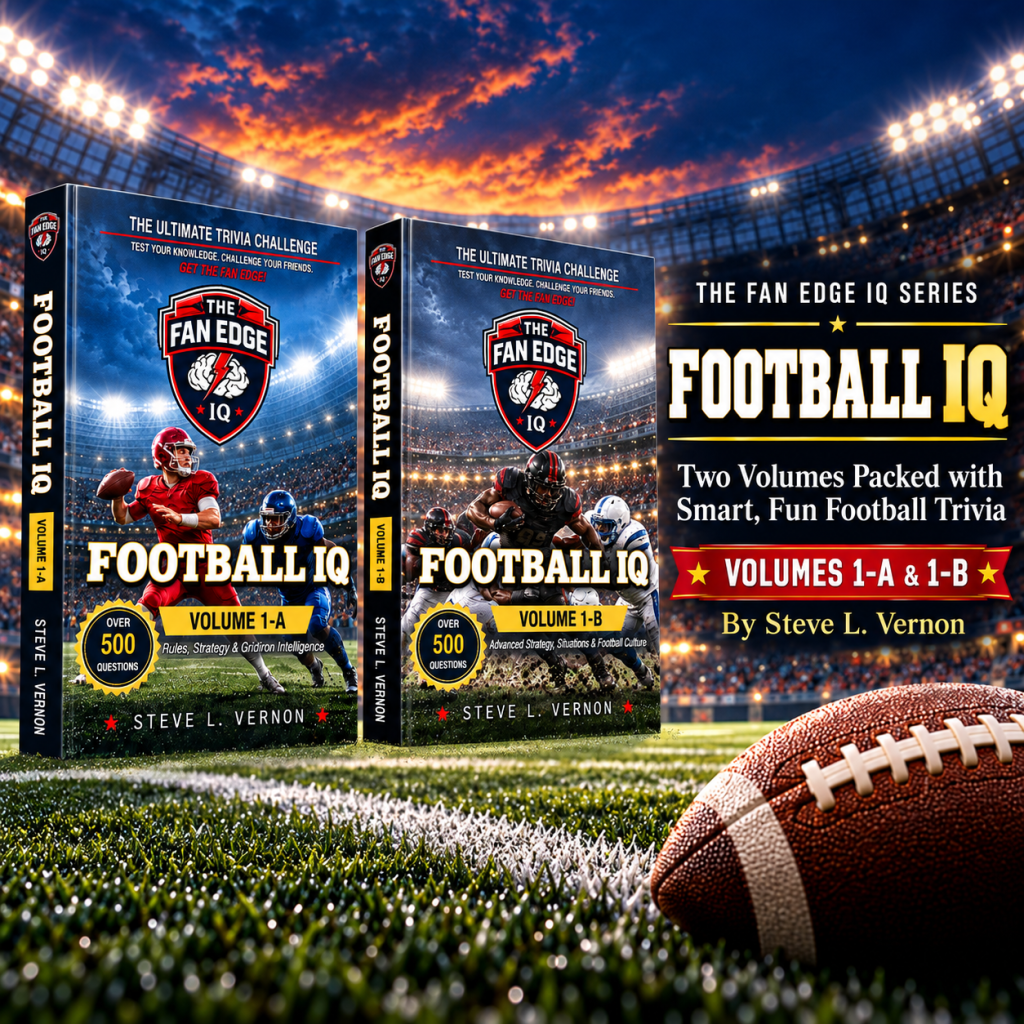 Color image of guest Steve Vernon's Football IQ books.