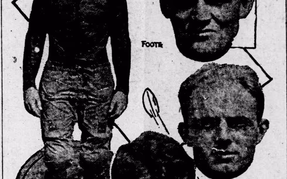 Images via a head shot montage in a newspaper, Yale Bulldog' Backfield in 1926. The Sioux City Journal Sioux City, Iowa · Sunday, October 31, 1926.